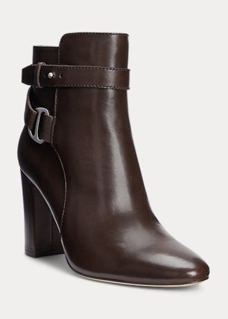 Choklad Dam Ralph Lauren Madelyn Burnished Leatherie Boots