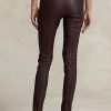 Choklad Dam Ralph Lauren Stretch Lammskinn Skinny Byxor Choklad Dam Ralph Lauren Stretch Lammskinn Skinny Byxor
