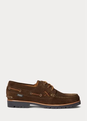 Choklad Ralph Lauren Ranger Loafers i mocka för män