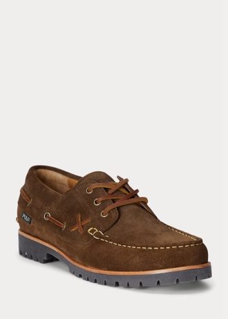 Choklad Ralph Lauren Ranger Loafers i mocka för män