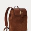 Choklad Ralph Lauren Welington ryggsäckar i kalvmocka för män Choklad Ralph Lauren Welington ryggsäckar i kalvmocka för män