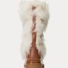 Cream Dam Ralph Lauren Celia Shearling & Stövlar i polerat läder Cream Dam Ralph Lauren Celia Shearling & Stövlar i polerat läder