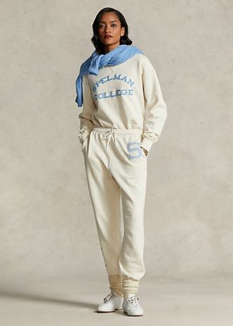 Cream Dam Ralph Lauren The Spelman Collection Fleeceträningsbyxor