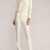 Cream Ralph Lauren Alandra Wool Crepe Pants för kvinnor Cream Ralph Lauren Alandra Wool Crepe Pants för kvinnor