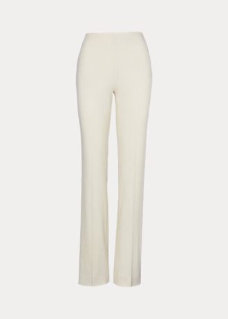 Cream Ralph Lauren Alandra Wool Crepe Pants för kvinnor