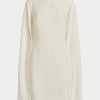 Cream Ralph Lauren Cape Georgette Cocktailklänning för kvinnor Cream Ralph Lauren Cape Georgette Cocktailklänning för kvinnor