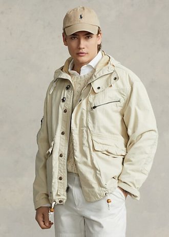Cream Ralph Lauren Herringbone Huvjackor för män