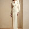 Cream Ralph Lauren Kristian Silk Smoking Klänning för kvinnor Cream Ralph Lauren Kristian Silk Smoking Klänning för kvinnor