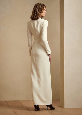 Cream Ralph Lauren Kristian Silk Smoking Klänning för kvinnor