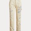 Cream Ralph Lauren Paint-Splatter Denim Carpenter Jeans för kvinnor Cream Ralph Lauren Paint-Splatter Denim Carpenter Jeans för kvinnor