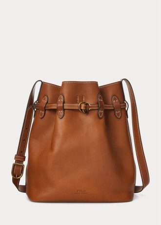 Cuoio Dam Ralph Lauren Läder Stora Bellport Bucket Bags