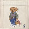 Ecru Multi Kvinnors Ralph Lauren Canvas Små New Orleans Polo Bear Tygväskor Ecru Multi Kvinnors Ralph Lauren Canvas Små New Orleans Polo Bear Tygväskor
