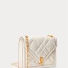 Elfenben dam Ralph Lauren Polo ID Quilted läderkuvert Crossbody-väskor Elfenben dam Ralph Lauren Polo ID Quilted läderkuvert Crossbody-väskor