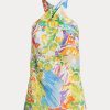 Flerfärgad dam Ralph Lauren Darby Linne Voile Halter blus Toppar Flerfärgad dam Ralph Lauren Darby Linne Voile Halter blus Toppar