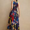 Flerfärgad dam Ralph Lauren Renshaw Print bomull satin Day Dress Flerfärgad dam Ralph Lauren Renshaw Print bomull satin Day Dress
