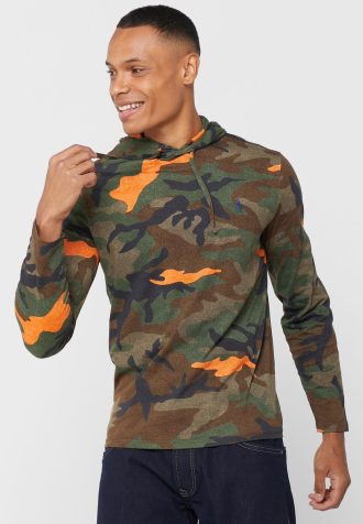Flerfärgad Ralph Lauren Camo-huvtröja för män