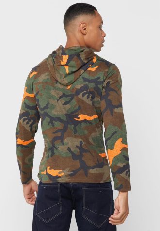 Flerfärgad Ralph Lauren Camo-huvtröja för män