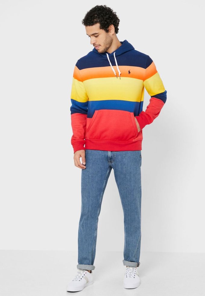 Flerfärgad Ralph Lauren Color Block hoodie för män
