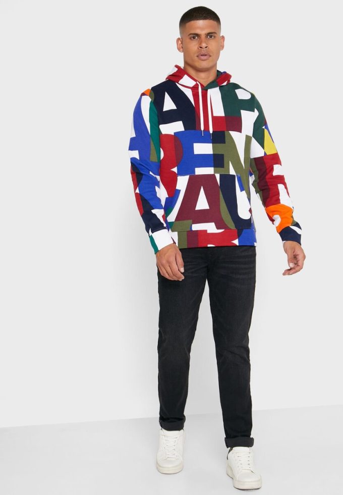 Flerfärgad Ralph Lauren Color Block hoodie för män