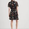 Flerfärgad Ralph Lauren Floral Crinkle Georgette-klänning för kvinnor Flerfärgad Ralph Lauren Floral Crinkle Georgette-klänning för kvinnor