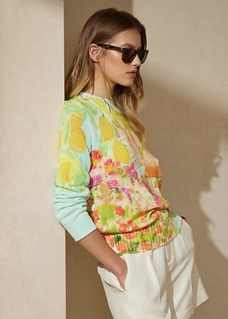 Flerfärgad Ralph Lauren Print bomullströjor med rund hals för kvinnor