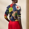 Flerfärgad Ralph Lauren Print bomullströjor med rund hals för kvinnor Flerfärgad Ralph Lauren Print bomullströjor med rund hals för kvinnor