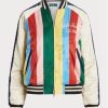 Flerfärgad Ralph Lauren randiga satin bomberjackor för kvinnor Flerfärgad Ralph Lauren randiga satin bomberjackor för kvinnor