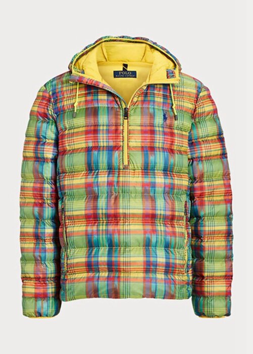 Flerfärgad Ralph Lauren Rutig Packable vattenavvisande jackor för män Flerfärgad Ralph Lauren Rutig Packable vattenavvisande jackor för män