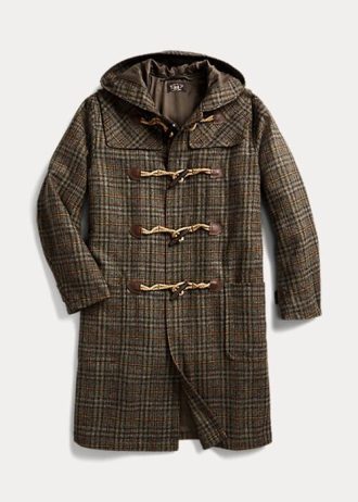 Flerfärgad Ralph Lauren Rutig ull Duffelrockar för kvinnor