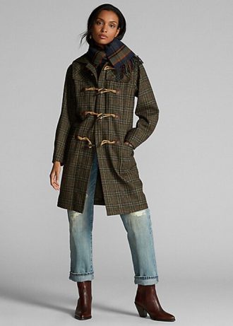 Flerfärgad Ralph Lauren Rutig ull Duffelrockar för kvinnor