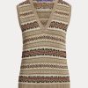 Flerfärgad Ralph Lauren utsmyckade Fair Isle-tröjor för kvinnor Flerfärgad Ralph Lauren utsmyckade Fair Isle-tröjor för kvinnor