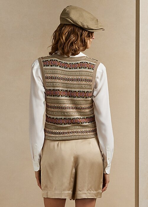 Flerfärgad Ralph Lauren utsmyckade Fair Isle-tröjor för kvinnor Flerfärgad Ralph Lauren utsmyckade Fair Isle-tröjor för kvinnor