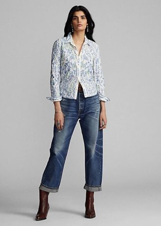 Flerfärgade blusskjortor i bomull från Ralph Lauren med blommor och broderier för kvinnor