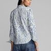 Flerfärgade blusskjortor i bomull från Ralph Lauren med blommor och broderier för kvinnor Flerfärgade blusskjortor i bomull från Ralph Lauren med blommor och broderier för kvinnor