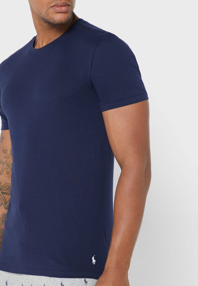 Flerfärgade mäns Ralph Lauren 3-pack olika T-shirts med rund hals