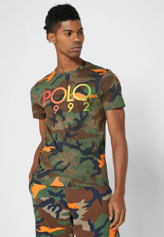 Flerfärgade Ralph Lauren Camo T-shirts med rund hals för män