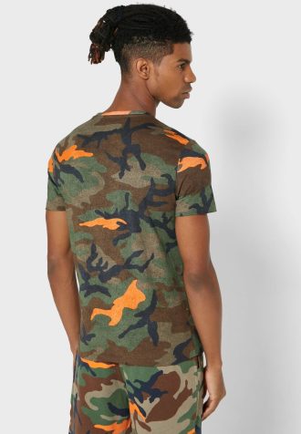 Flerfärgade Ralph Lauren Camo T-shirts med rund hals för män