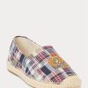 Blå flerfärgad Ralph Lauren Cevio Crest Madras Espadrille för män