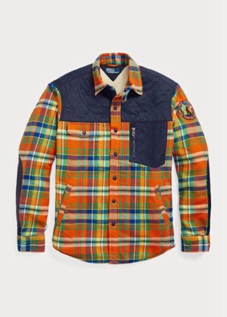 Flerfärgade Ralph Lauren Plädade flanellhybridskjortor för män Flerfärgade Ralph Lauren Plädade flanellhybridskjortor för män