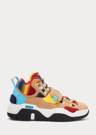 Flerfärgade Ralph Lauren PS100 Ombré High-Top Sneakers för män