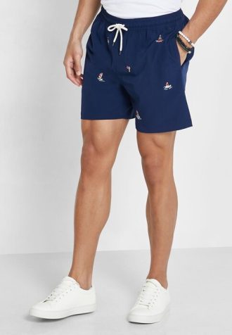Flerfärgade shorts med Ralph Lauren-tryck för män