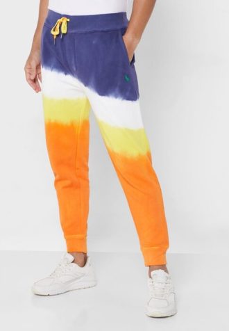 Flerfärgade träningsbyxor med manschetter från Ralph Lauren Dip Dye
