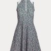 Flower Dam Ralph Lauren Floral Hybrid Mesh & Jerseyklänning Flower Dam Ralph Lauren Floral Hybrid Mesh & Jerseyklänning