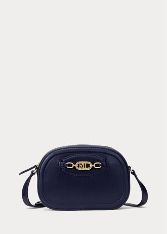 Fransk marin dam Ralph Lauren Läder Medium Jordynn Crossbody-väskor