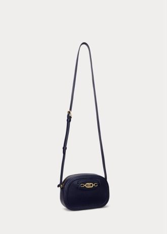 Fransk marin dam Ralph Lauren Läder Medium Jordynn Crossbody-väskor