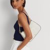 French Navy Dot/Cream Ralph Lauren Polka Dot Läder Handväska för kvinnor French Navy Dot/Cream Ralph Lauren Polka Dot Läder Handväska för kvinnor