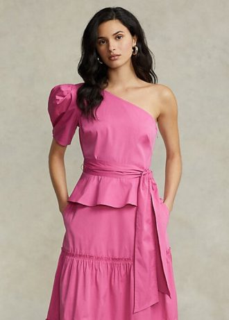 Fuchsia Ralph Lauren bomullstoppar med bälte för kvinnor