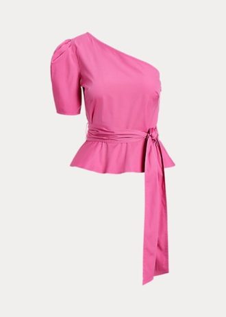 Fuchsia Ralph Lauren bomullstoppar med bälte för kvinnor