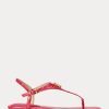 Fuchsia Ralph Lauren Ellington lädersandaler med präglade damer Fuchsia Ralph Lauren Ellington lädersandaler med präglade damer