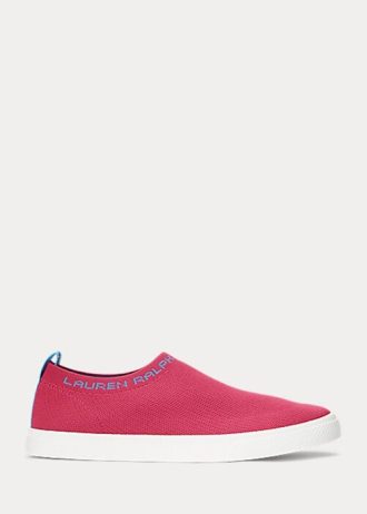 Fuchsia Ralph Lauren Jordyn Slip-On Sneakers för kvinnor